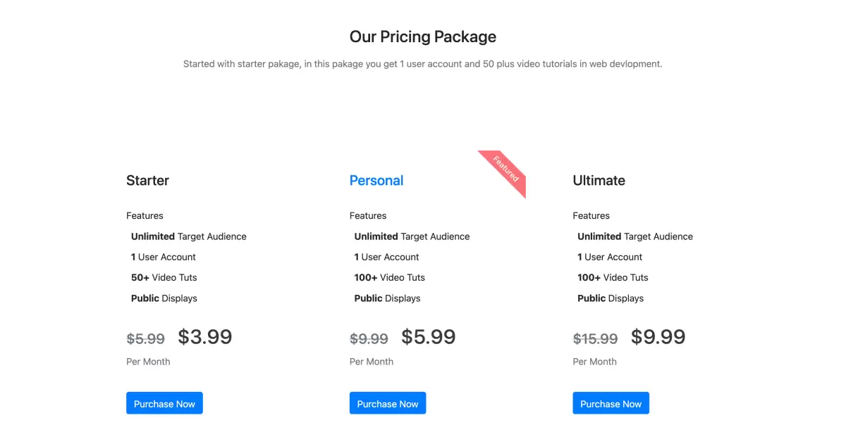 bootstrap-5-pricing-table
